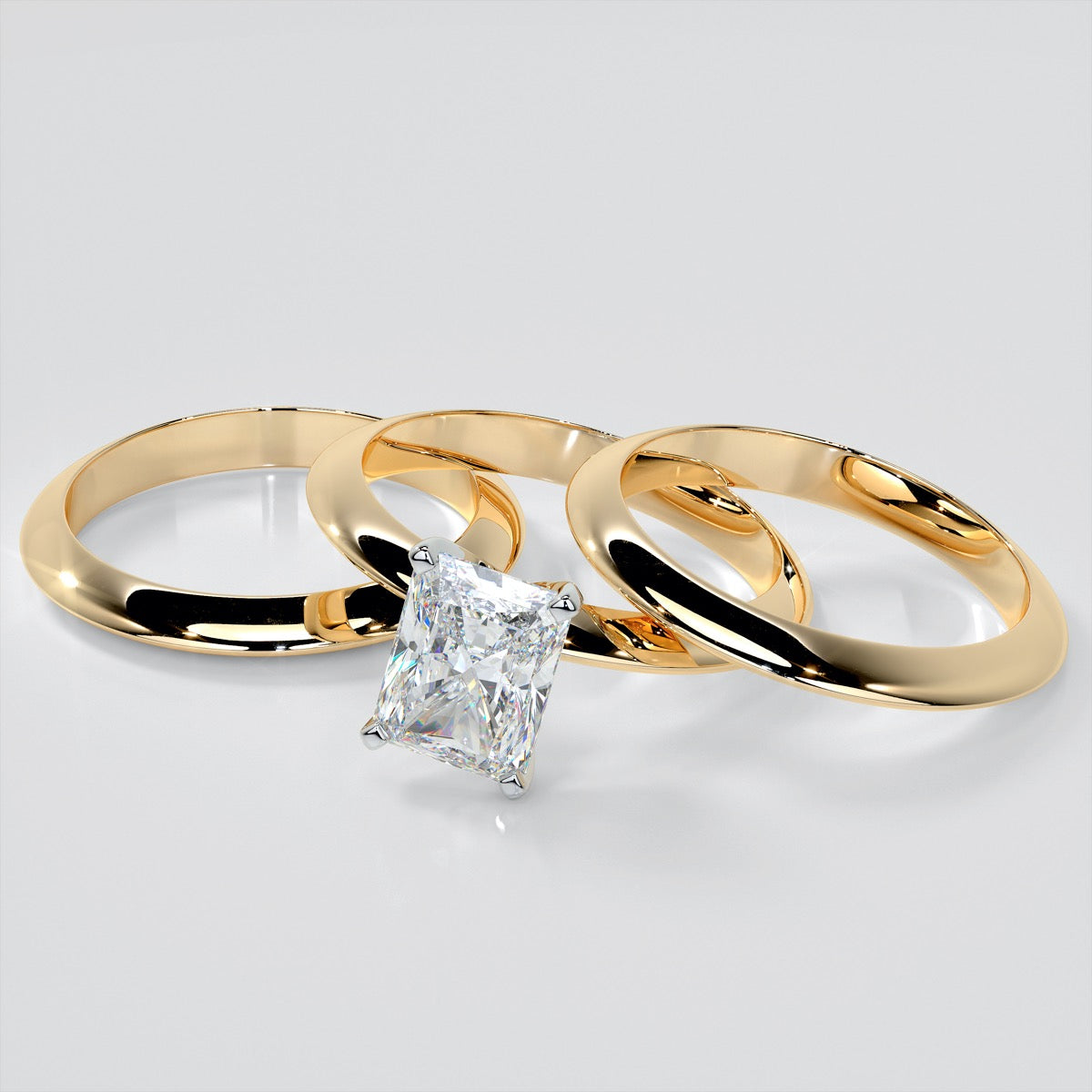 Lab Grown Diamond Radiant Cut Tiffany Style Engagement Ring