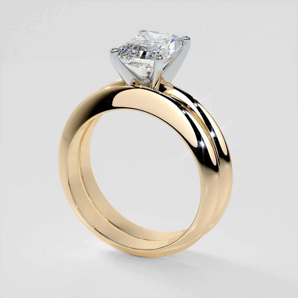 Lab Grown Diamond Radiant Cut Tiffany Style Engagement Ring