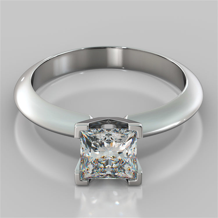 Lab Grown Diamond Princess Cut Tiffany Style Engagement Ring