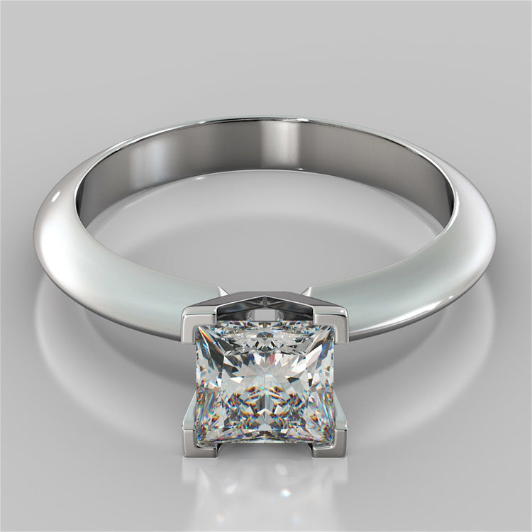 Princess Cut Tiffany Style Engagement Ring