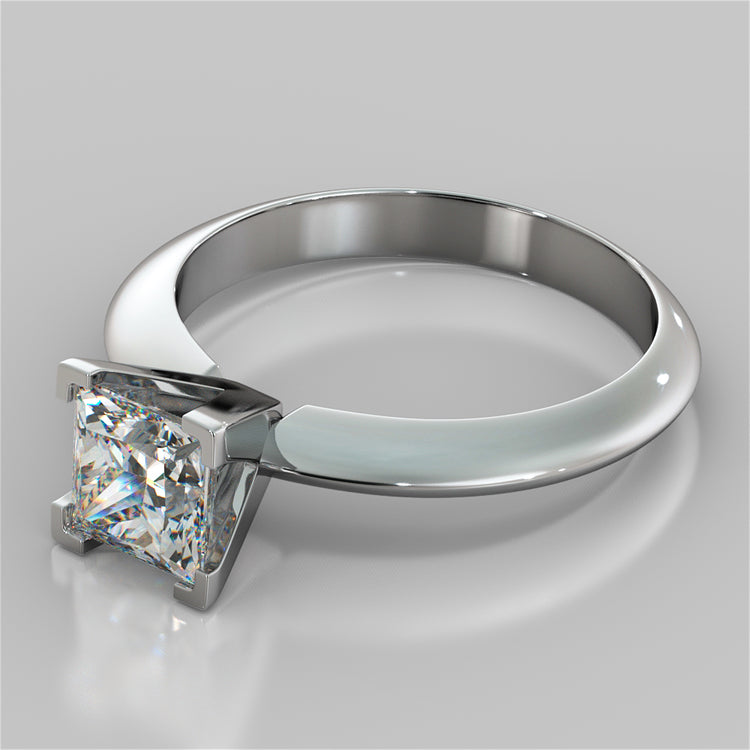 Lab Grown Diamond Princess Cut Tiffany Style Engagement Ring