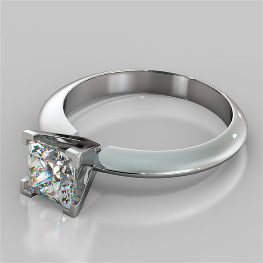 Princess Cut Tiffany Style Engagement Ring