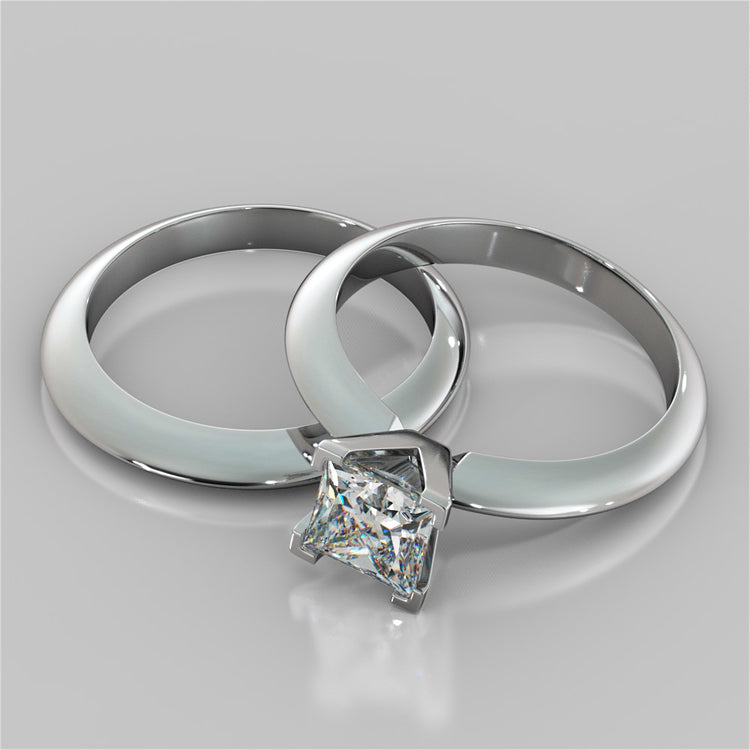 Princess Cut Tiffany Style Engagement Ring