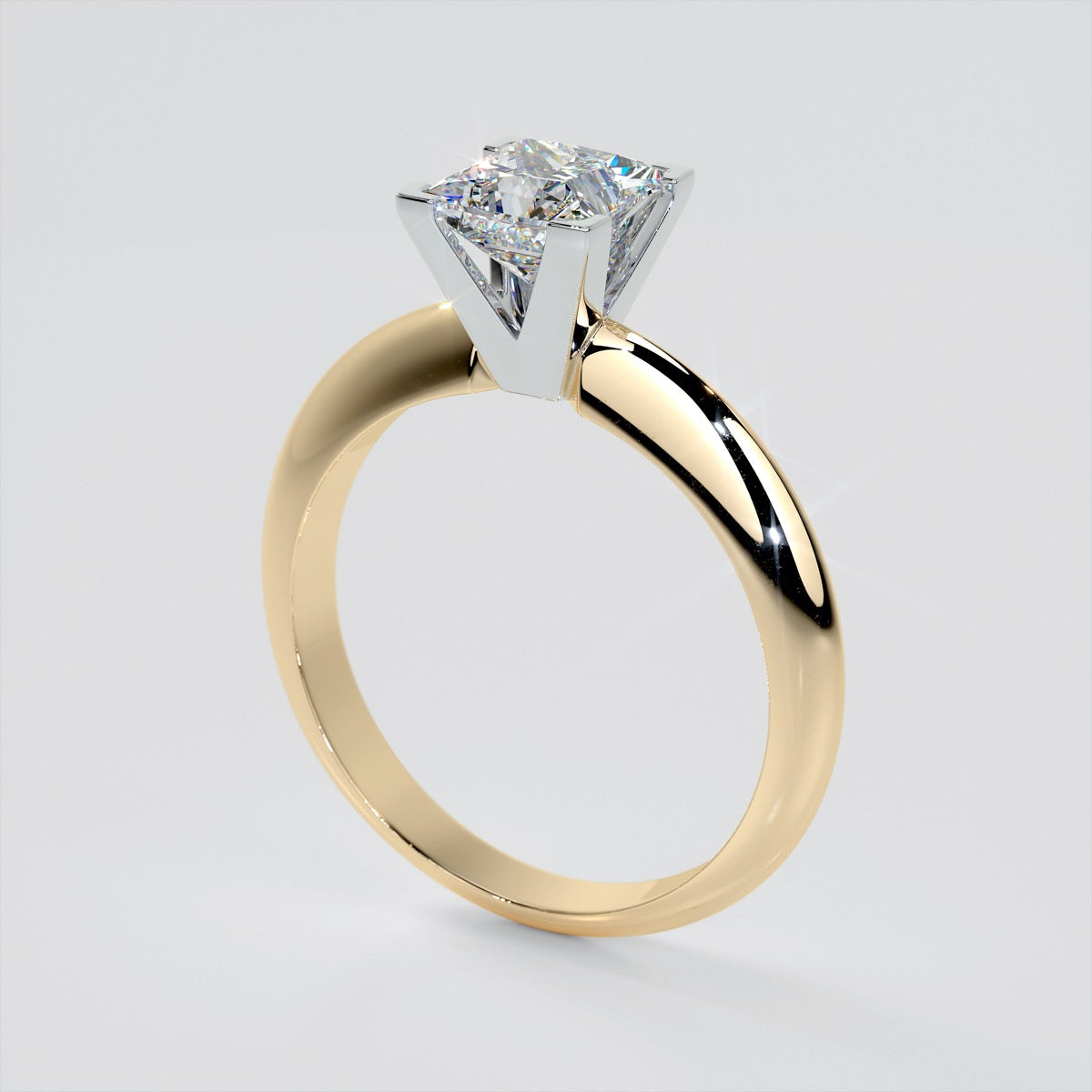 Princess Cut Tiffany Style Engagement Ring