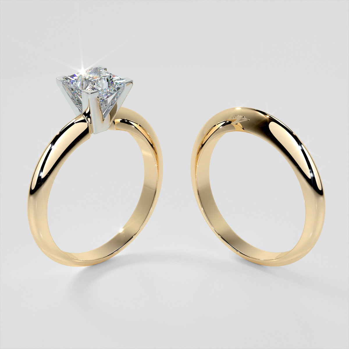 Princess Cut Tiffany Style Engagement Ring