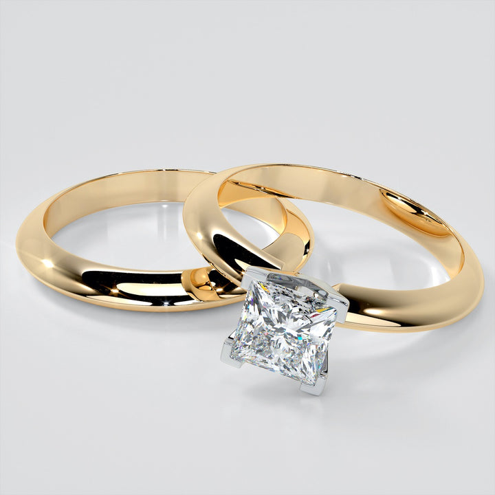 Lab Grown Diamond Princess Cut Tiffany Style Engagement Ring