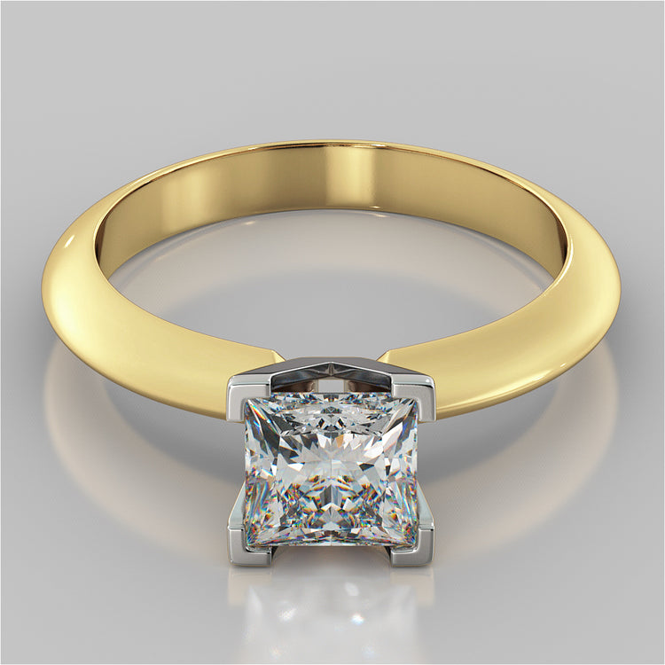 Lab Grown Diamond Princess Cut Tiffany Style Engagement Ring