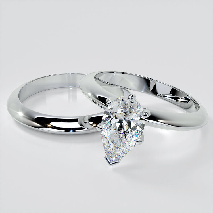 Pear Cut Tiffany Style Engagement Ring