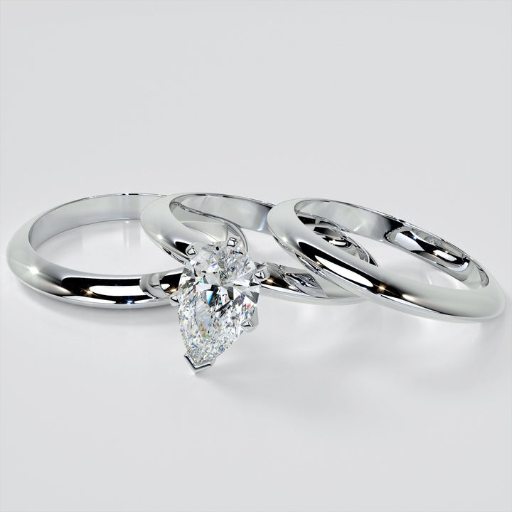 Pear Cut Tiffany Style Engagement Ring