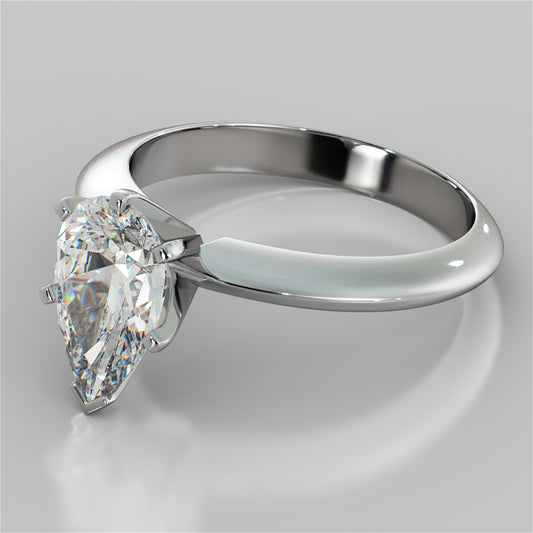 Lab Grown Diamond Pear Cut Tiffany Style Engagement Ring