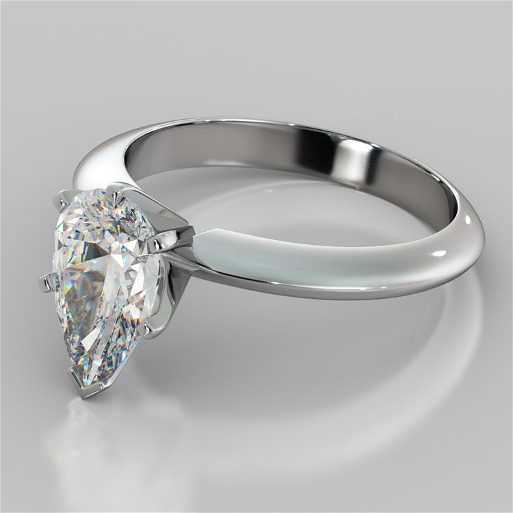 Pear Cut Tiffany Style Engagement Ring