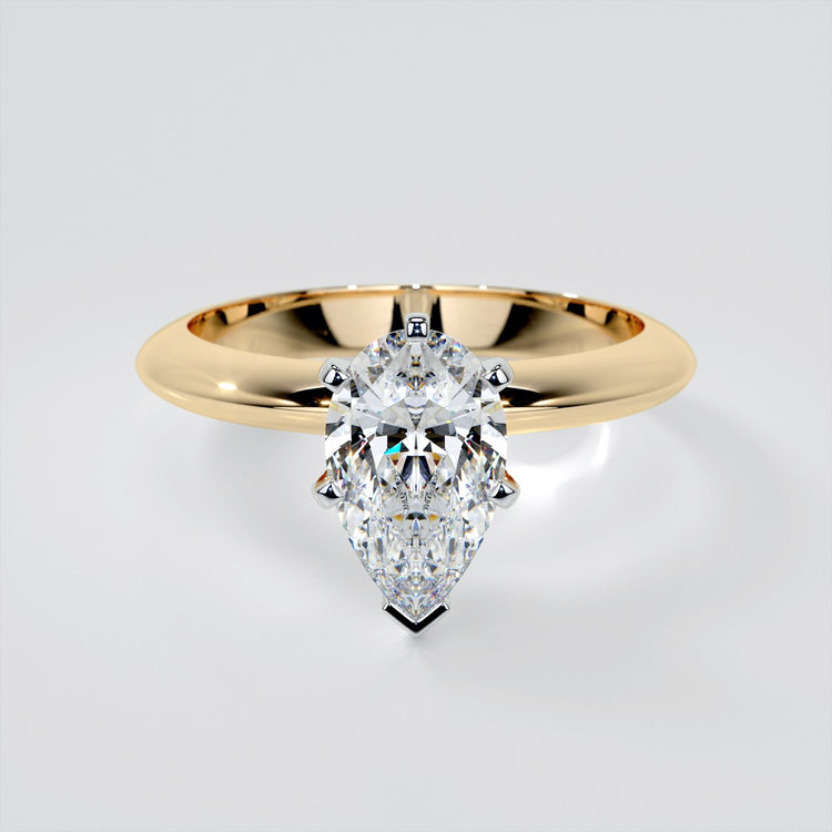 Lab Grown Diamond Pear Cut Tiffany Style Engagement Ring