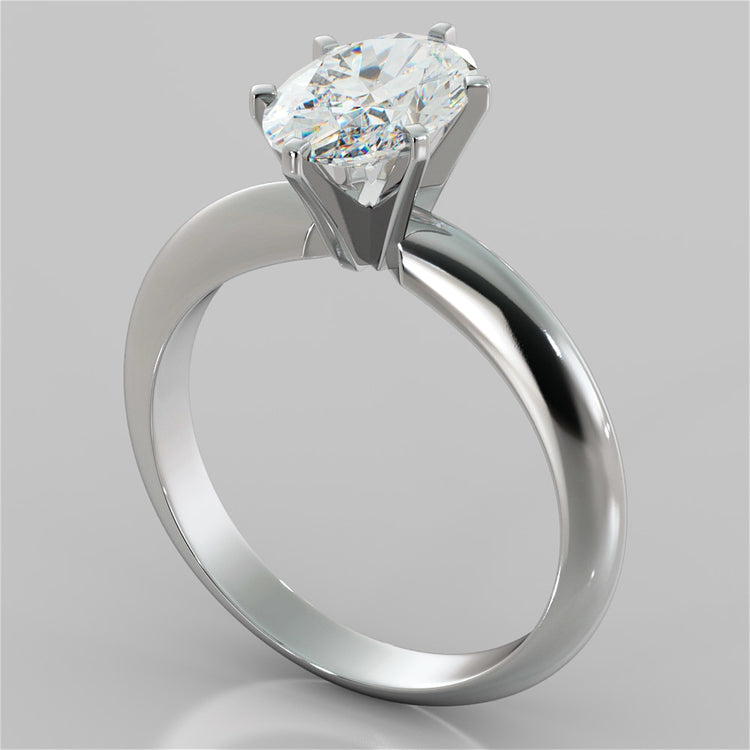 Oval Cut Tiffany Style Engagement Ring