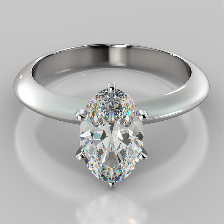 Oval Cut Tiffany Style Engagement Ring