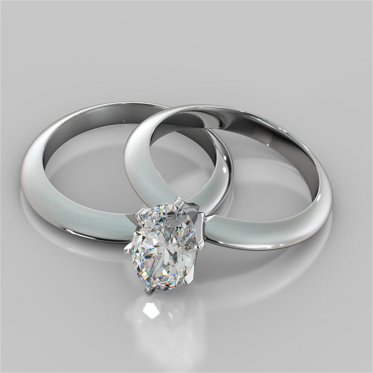 Oval Cut Tiffany Style Engagement Ring