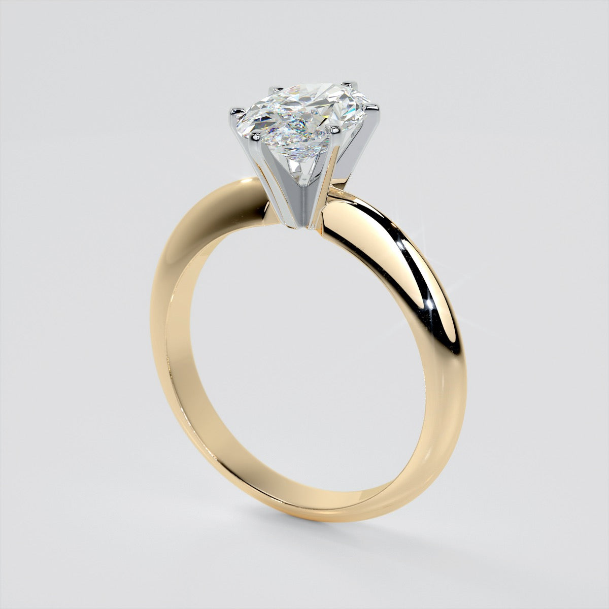 Oval Cut Tiffany Style Engagement Ring
