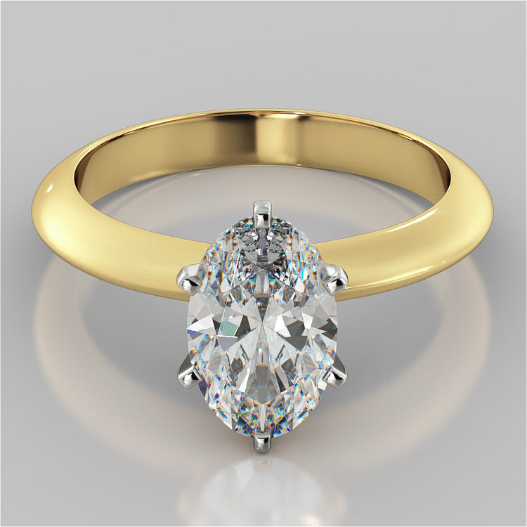 Oval Cut Tiffany Style Engagement Ring