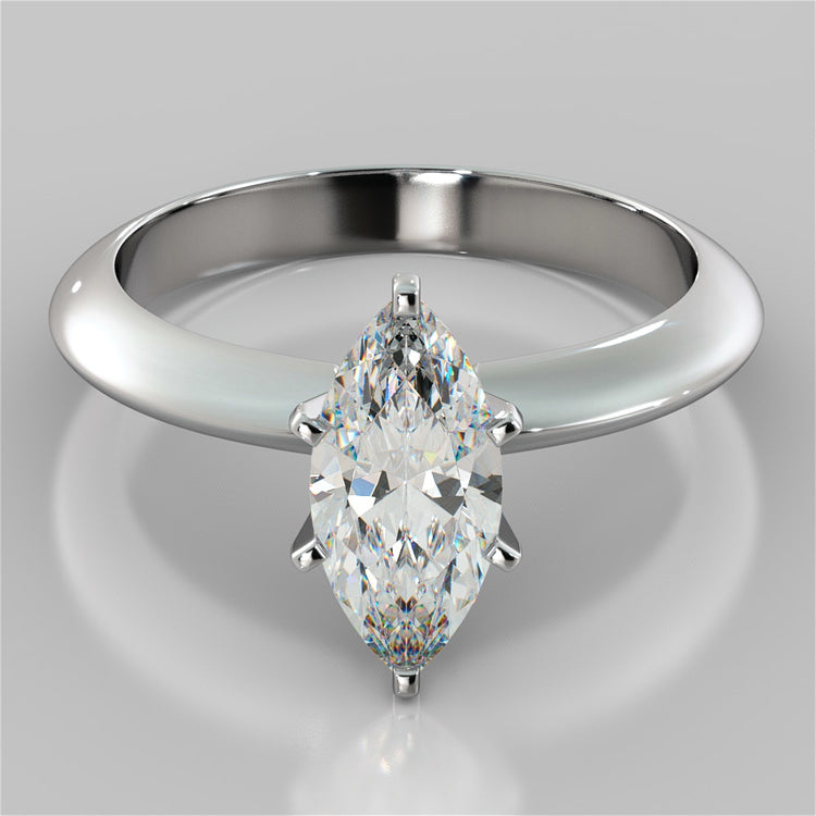 Lab Grown Diamond Marquise Cut 6-Prong Tiffany Style Engagement Ring