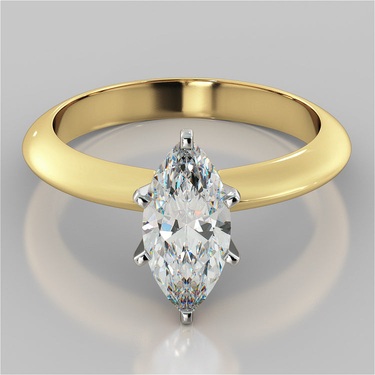 Lab Grown Diamond Marquise Cut 6-Prong Tiffany Style Engagement Ring