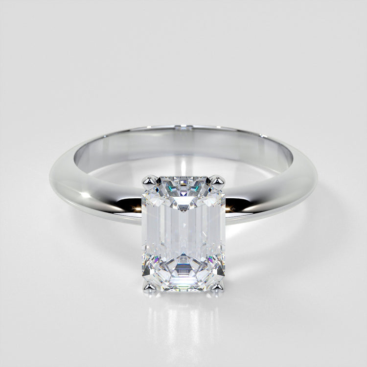 Lab Grown Diamond Emerald Cut Tiffany Style Engagement Ring