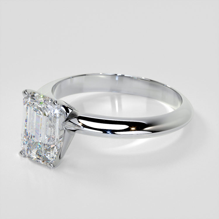 Lab Grown Diamond Emerald Cut Tiffany Style Engagement Ring