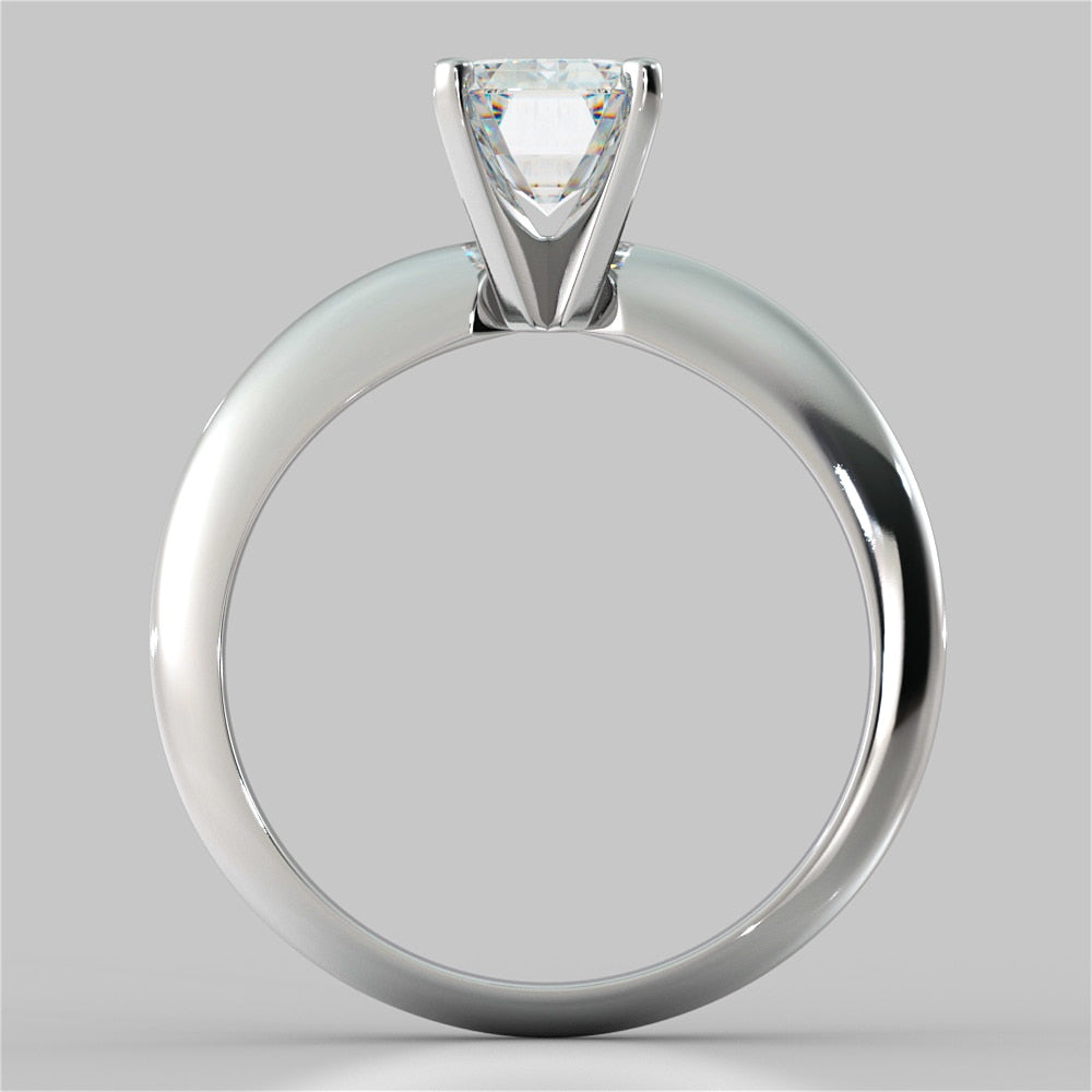 Emerald Cut Tiffany Style Engagement Ring