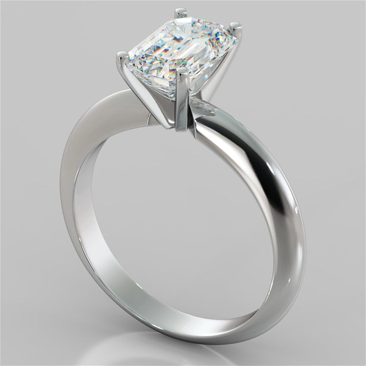 Emerald Cut Tiffany Style Engagement Ring