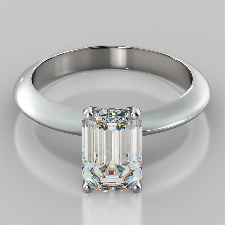 Emerald Cut Tiffany Style Engagement Ring