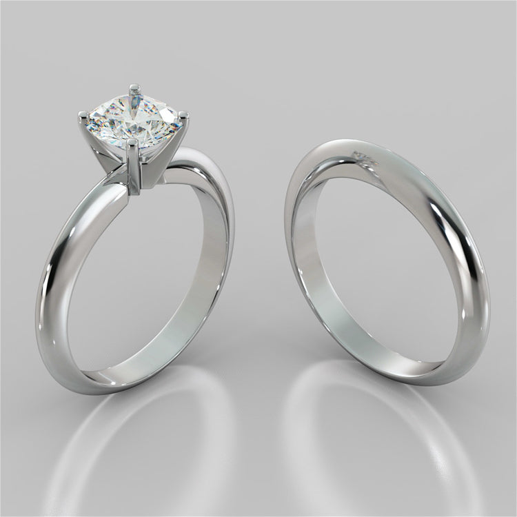 Lab Grown Diamonds Cushion Cut Tiffany Style Engagement Ring