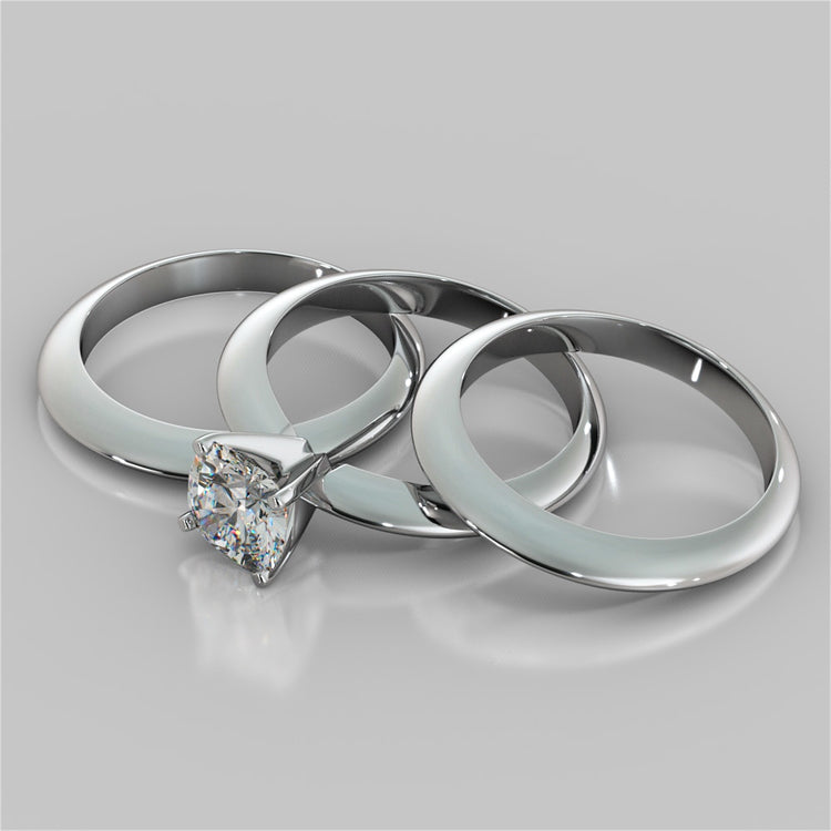 Lab Grown Diamonds Cushion Cut Tiffany Style Engagement Ring