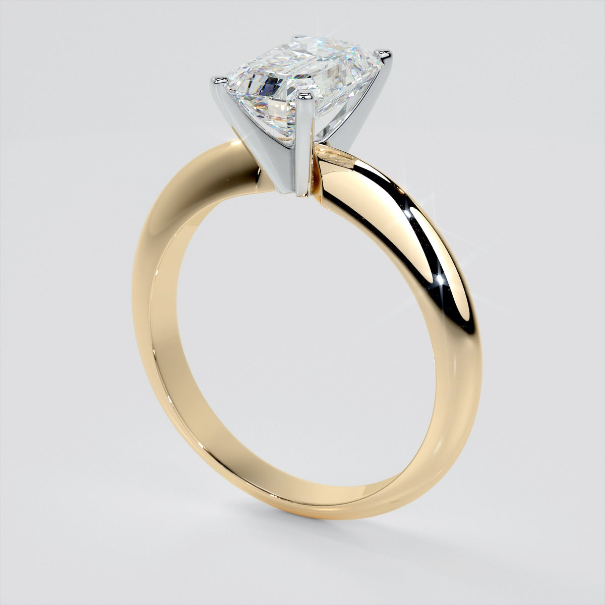 Emerald Cut Tiffany Style Engagement Ring