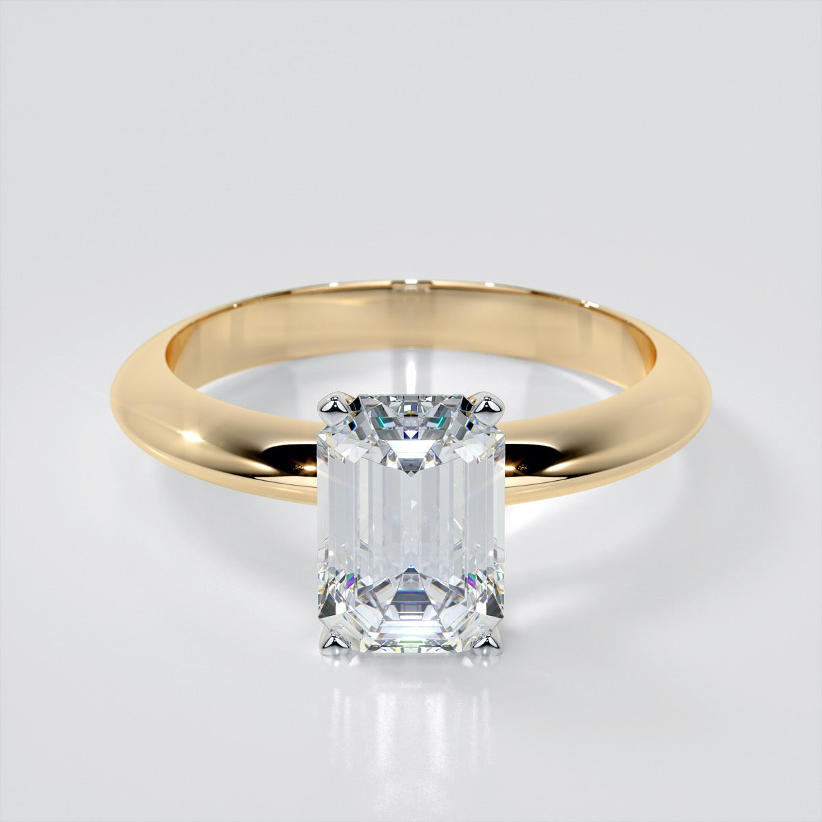 Emerald Cut Tiffany Style Engagement Ring