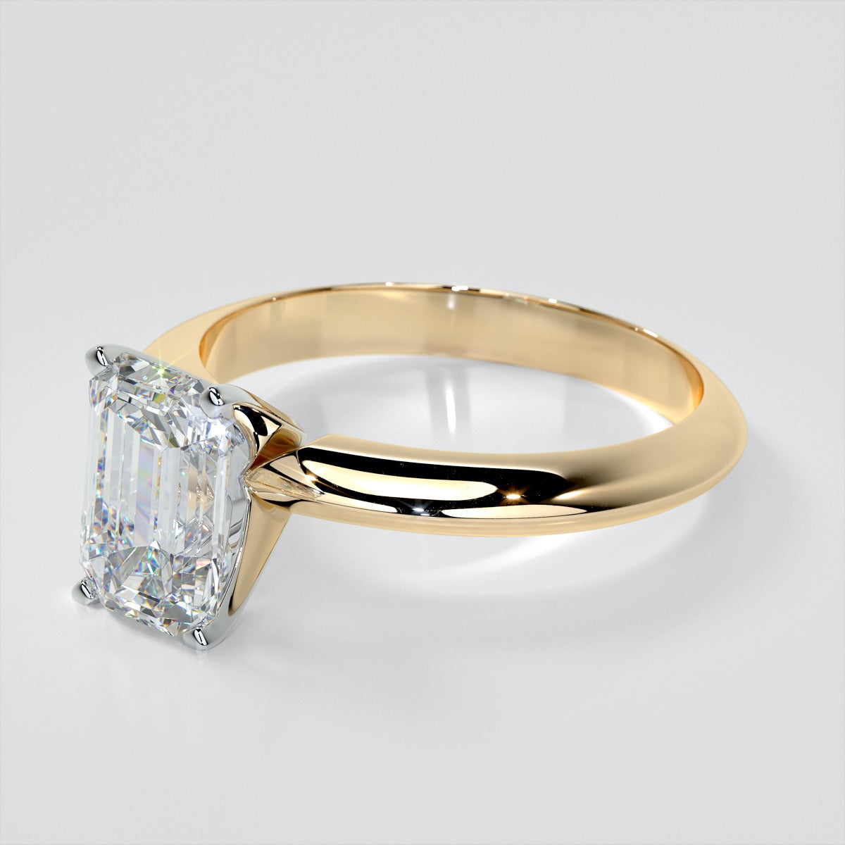 Emerald Cut Tiffany Style Engagement Ring
