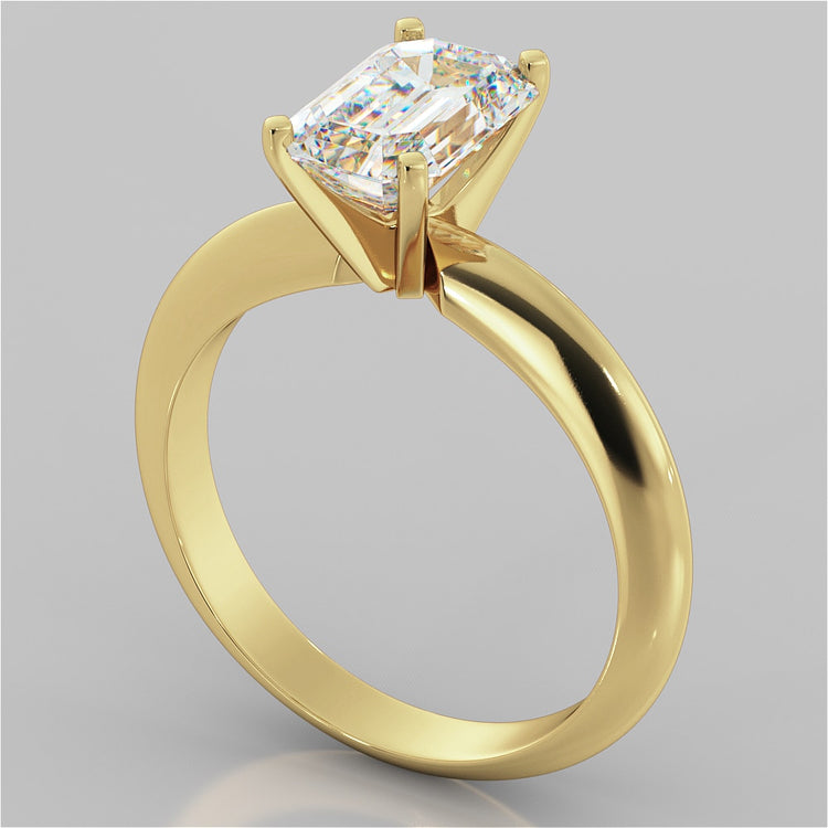 Emerald Cut Tiffany Style Engagement Ring