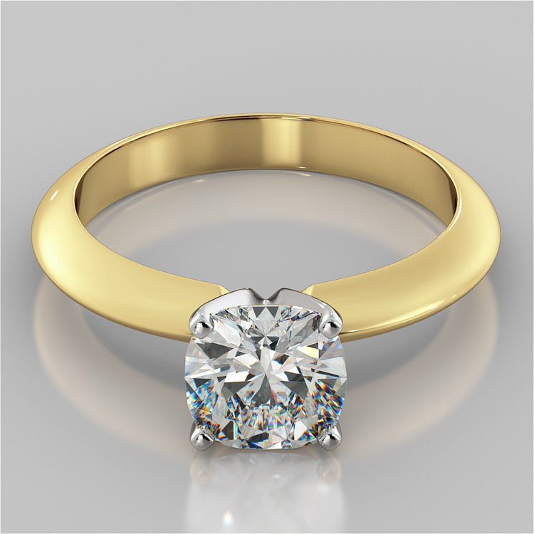 Lab Grown Diamonds Cushion Cut Tiffany Style Engagement Ring