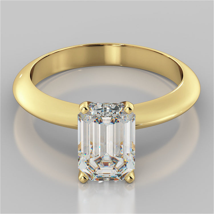 Emerald Cut Tiffany Style Engagement Ring