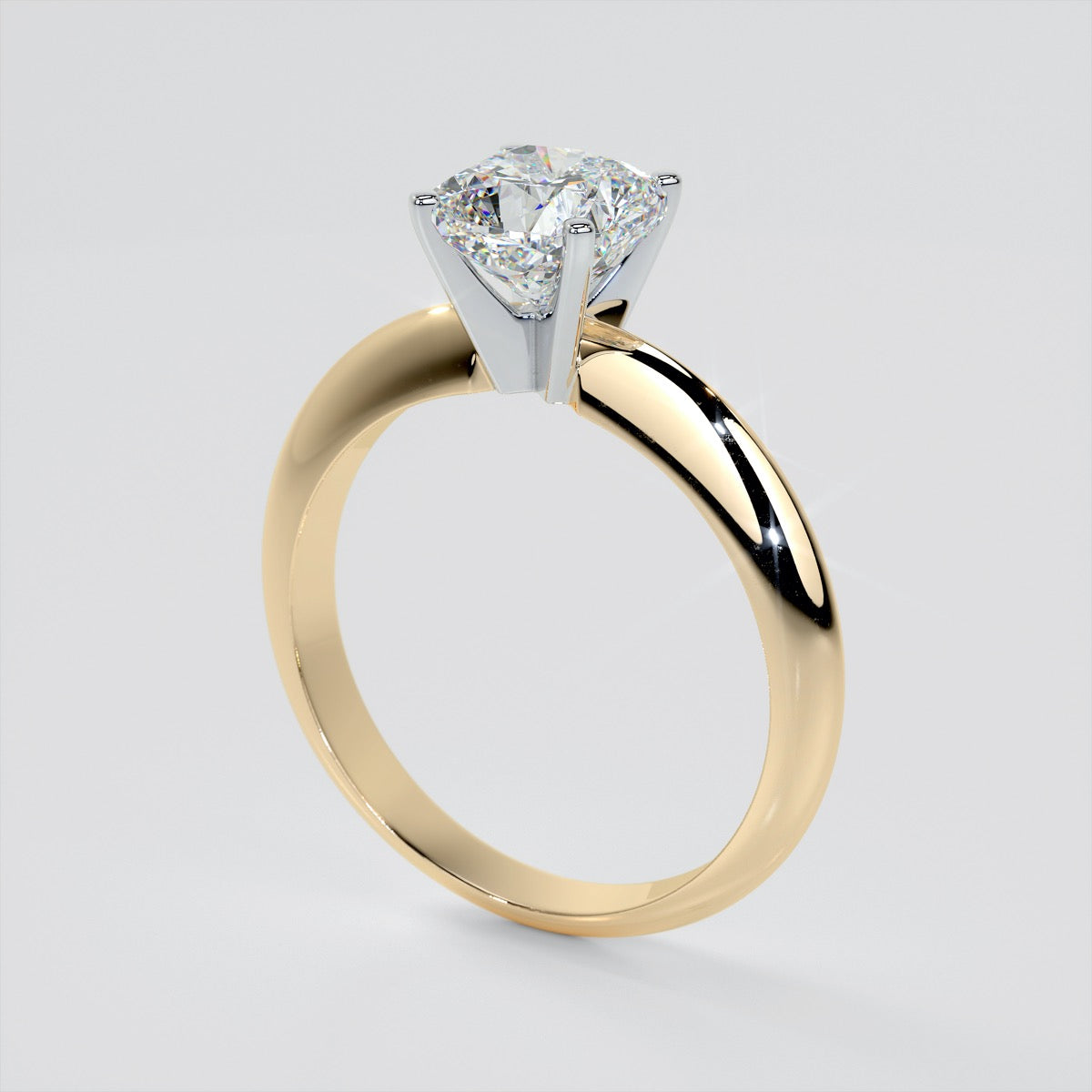 Cushion Cut Tiffany Style Engagement Ring