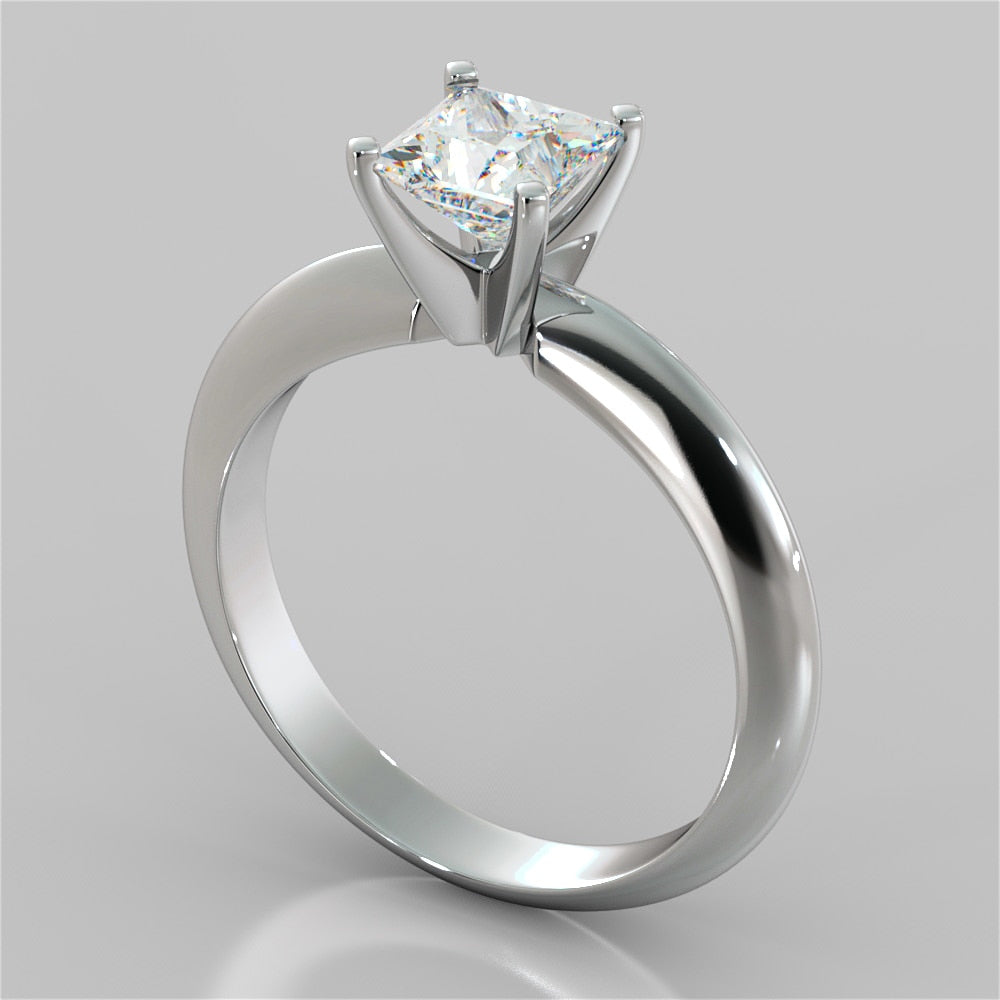 Asscher Cut Tiffany Style Engagement Ring