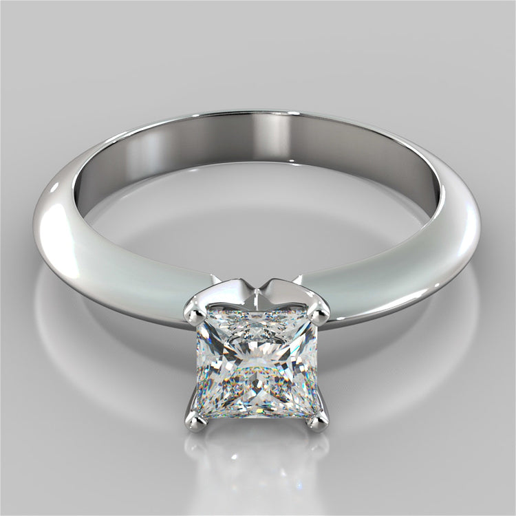 Lab Grown Diamond Asscher Cut Tiffany Style Engagement Ring