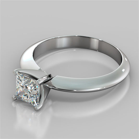 Lab Grown Diamond Asscher Cut Tiffany Style Engagement Ring