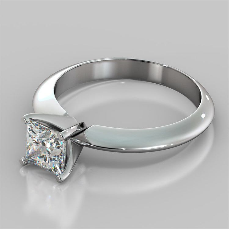 Lab Grown Diamond Asscher Cut Tiffany Style Engagement Ring