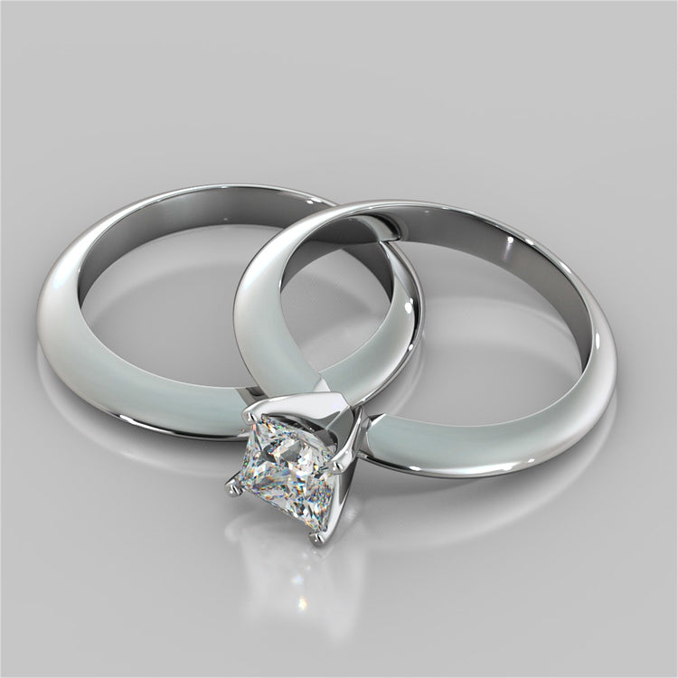 Lab Grown Diamond Asscher Cut Tiffany Style Engagement Ring