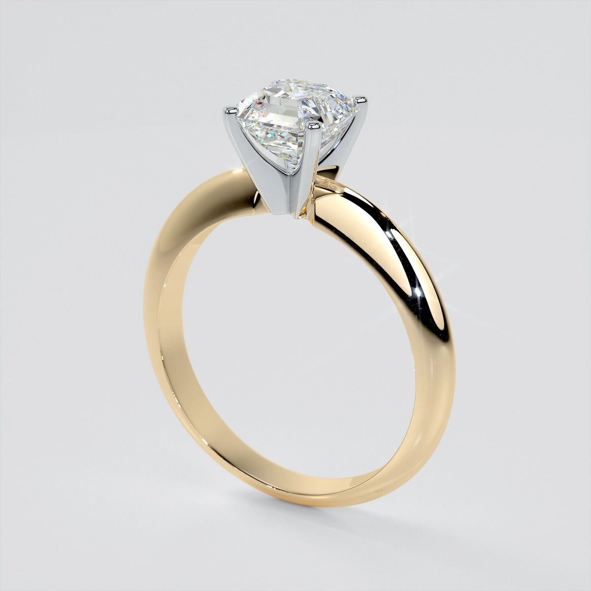 Asscher Cut Tiffany Style Engagement Ring