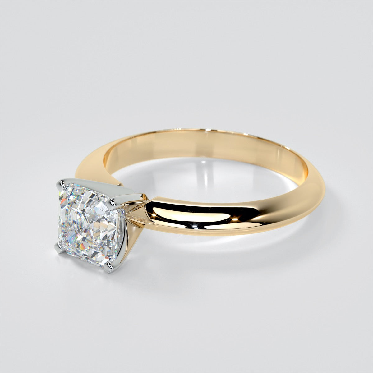 Asscher Cut Tiffany Style Engagement Ring