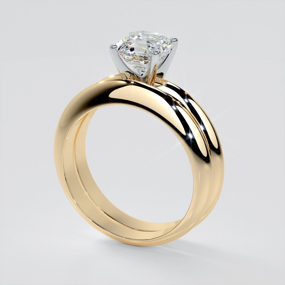 Asscher Cut Tiffany Style Engagement Ring