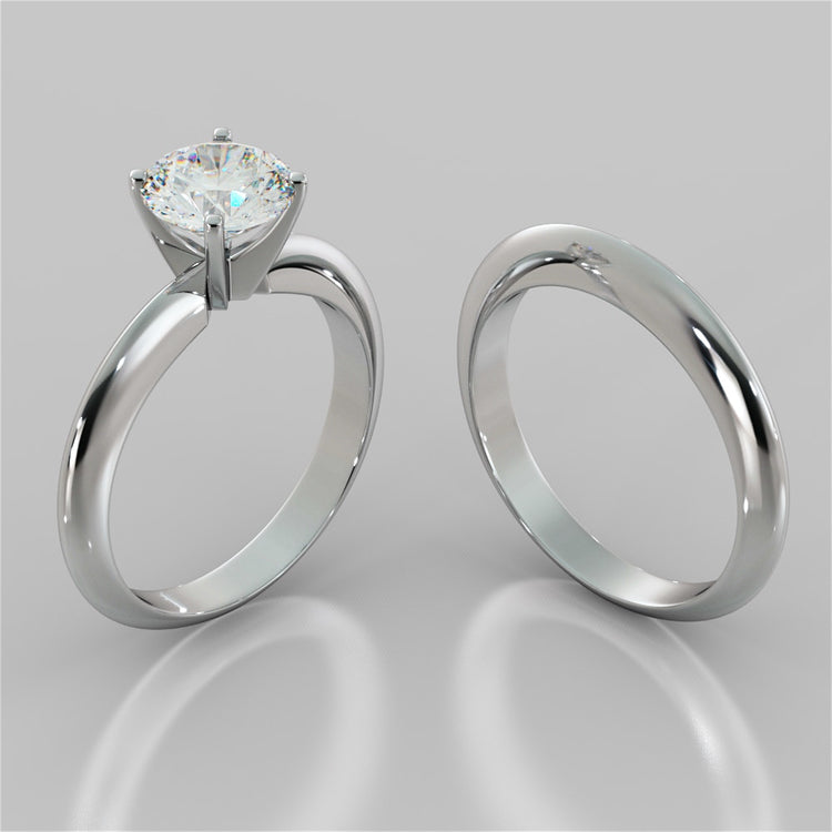 Lab Grown Diamond Round Cut 4-Prong Tiffany Style Engagement Ring