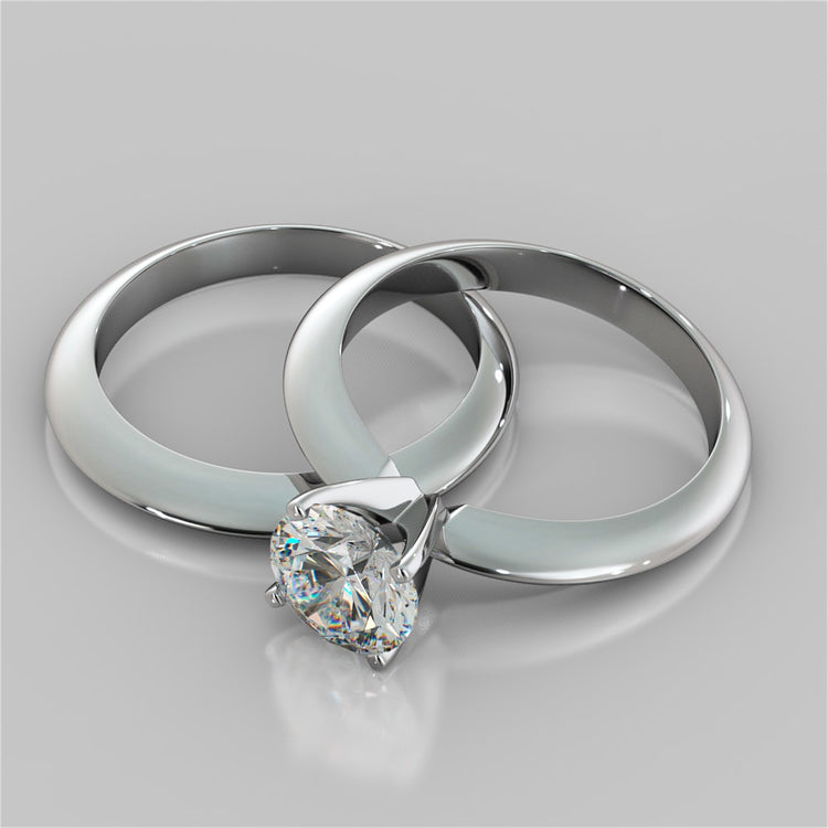 Lab Grown Diamond Round Cut 4-Prong Tiffany Style Engagement Ring