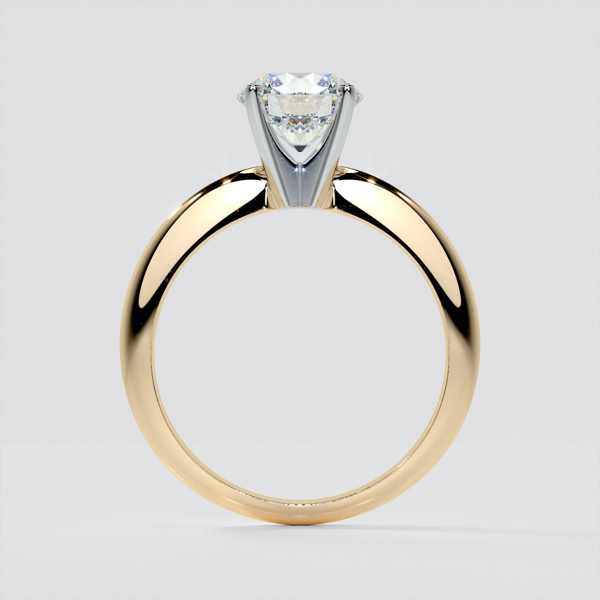 Lab Grown Diamond Round Cut 4-Prong Tiffany Style Engagement Ring
