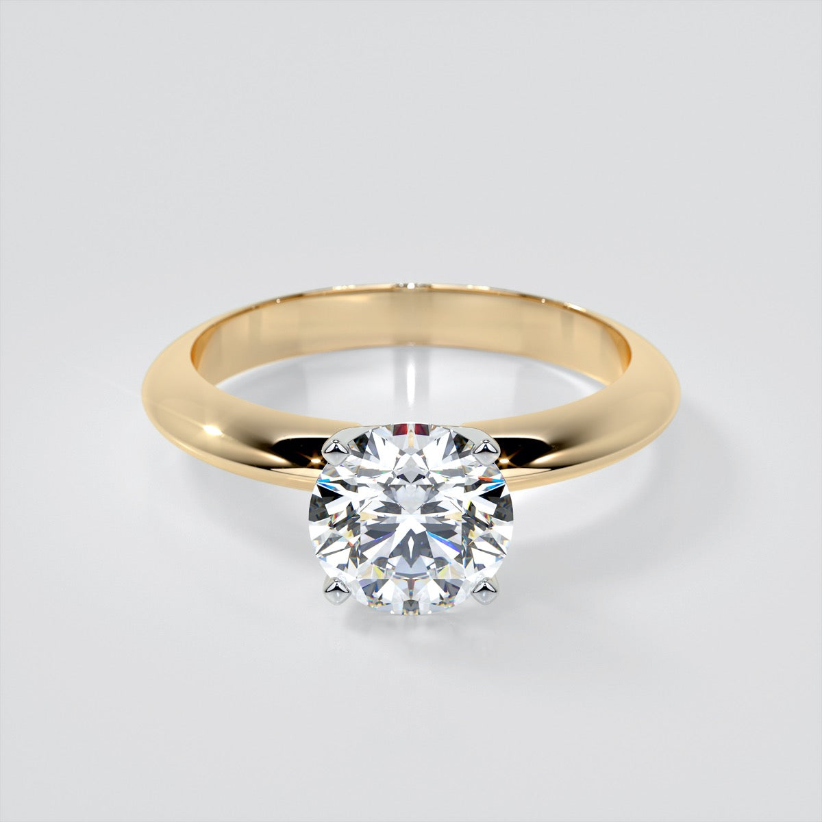 Lab Grown Diamond Round Cut 4-Prong Tiffany Style Engagement Ring
