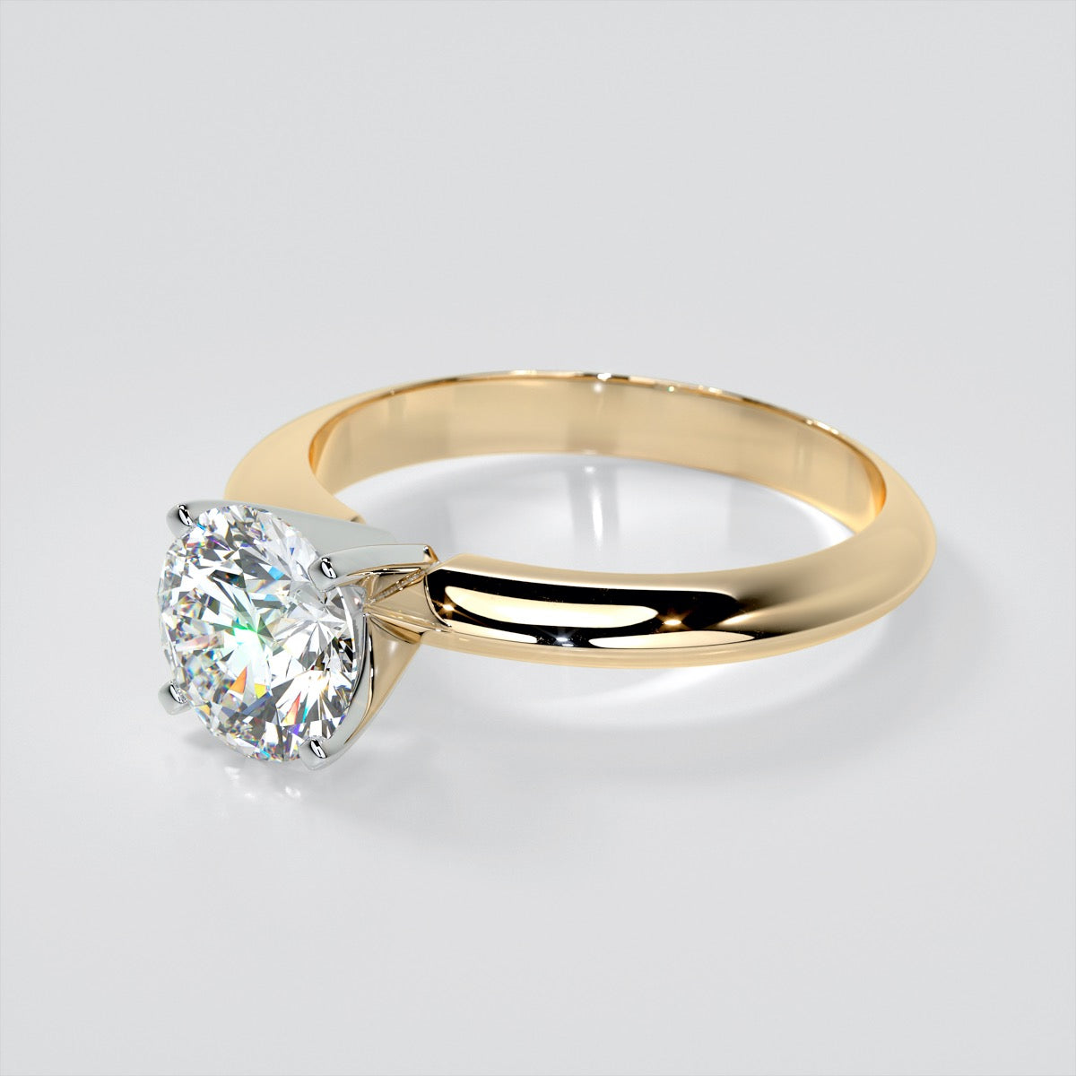 Lab Grown Diamond Round Cut 4-Prong Tiffany Style Engagement Ring